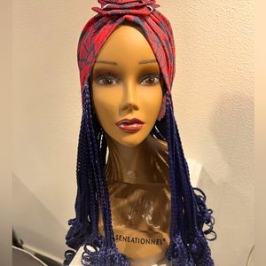 Handmade. Turban with attached hair
